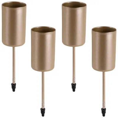 Immagine prodotto di Set di 4 portacandele a bastoncino dorati in metallo 2,3 cm