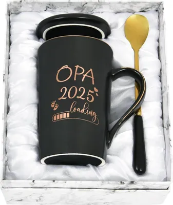 Image de Joymaking Tasse à café Grand-père 2025 Cadeau Noir 400ml en boîte