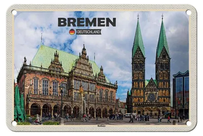 Produktbild von Blechschild Städte Bremen Deutschland Rathaus Deko 18x12cm Schild