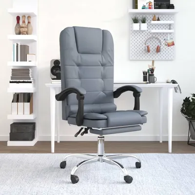 Produktbild von Bürostuhl mit Massagefunktion Dunkelgrau Samt 349663