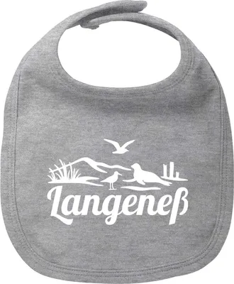 Produktbild von Huuraa Baby Lätzchen Langeneß Strandmotiv Heather Grey Klettverschluss  Baumwolle Latz Geschenkidee