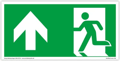 Produktbild von Notausgangsschild 297x148mm, PVC Selbstklebend, Notausgang Links Oben, Sicherheitsweg