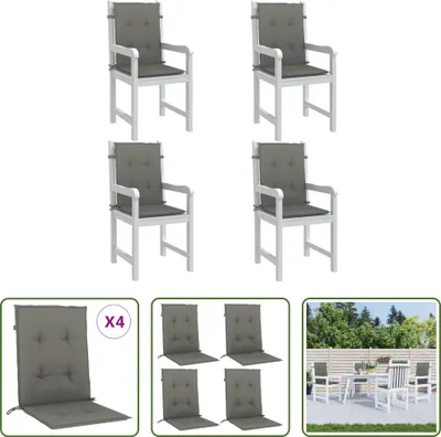 Produktbild von The Living Store Niedriglehner-Auflagen 4 Stk. Dunkelgrau 100x50x4 cm Stoff