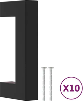 Produktbild von Möbelgriffe 10 Stk. Schwarz 64 mm Edelstahl