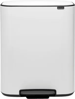Image de BRABANTIA Poubelle à pédale Bo 1 seau 60 L blanc