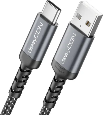 Produktbild von deleyCON 0,5m USB-A auf USB-C Kabel Kurz Ladekabel Datenkabel für iPhone 17 15 16 Pro Max Air Galaxy A16 A56 S25 S24 S23 Pixel iPad Pro Air Tablet AirPods Notebook Switch PS5