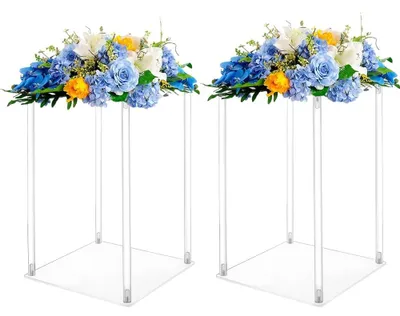 Image de Inovra - Supports pour vases - Support pour vase en acrylique - Mariage/Centre de table - Fête/Événement - Décoration intérieure - 20x20x30 cm - Récipient à fleurs