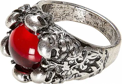 Produktbild von Ring mit rotem Schmuckstein für Piraten & Gothic Kostüme