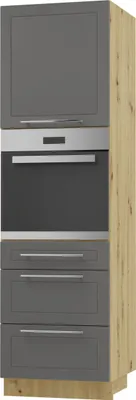 Produktbild von Backofenschrank Kvantum Q-D14/RU/3A Vollauszug 60cm Korpus- & Frontfarbe wählbar,graphit matt,eiche artisan