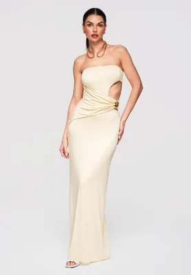 Produktbild von LARICA Maxikleid Abendkleid figurbetont elegant LA-OM-DLR316 ecru S