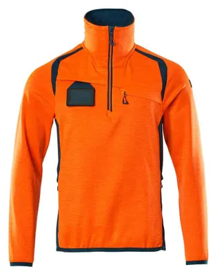 Produktbild von MASCOT® Fleecepullover mit kurzem Reißverschluss Microfleecejacke Größe XL, hi-vis orange/dunkelpetroleum | Packung (1 Stück)
