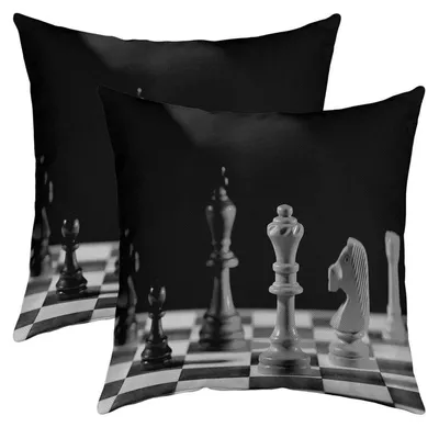 Immagine prodotto di Cuscini decorativi con motivo a scacchi, 45x45 cm, set da 2, in poliestere, multicolore
