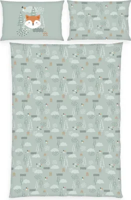 Produktbild von HERDING babybest® Winterbettwäsche-Set ‘Nordic Forest’ – 100×135 cm, Flanell
