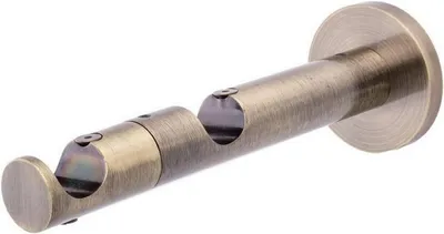 Produktbild von MDEKOR Wandträger 2-läufig Antik Gold P Wandhalter mit Metallmontageplatte für Gardinenstange 19 mm