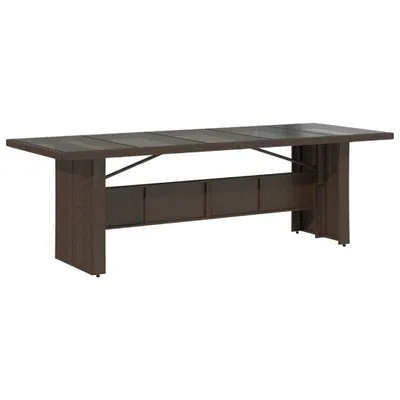 Immagine prodotto di Tavolo Giardino Piano in Vetro Marrone 240x90x75 cm Polyrattan