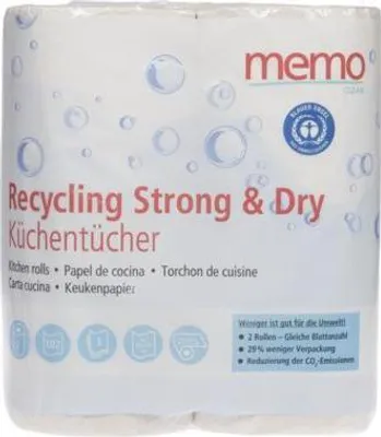 Obrázok produktu pre memo kuchynská rolka Recyklácia Strong & Dry H2171 3lg. 102 hárkov 2ks.