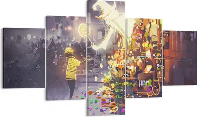 Produktbild von Bild auf Leinwand - Leinwandbild - Fantasie Märchen - 125x70cm - Wand Bild - Wanddeko - Wandbilder - Leinwanddruck - Bilder - Kunstdruck - Wanddekoration - Leinwand bilder - Wandkunst - EA125x70-3901