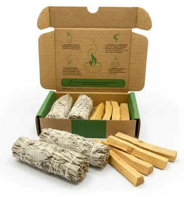 Weihrauch Set: Weißer Salbei (2) + Palo Santo (4) – Reinigung