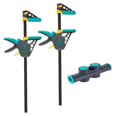 Produktbild von wolfcraft XL-Einhandzwingen-Set - 2 PRO L Zwingen mit Connector