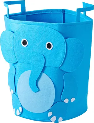 Produktbild von Aufbewahrungskorb für Kinderspielzeug „Elefant“, 46,5 cm – blau, H&L