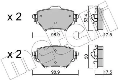Produktbild von METELLI Bremsbeläge Satz Hinten Bremsklötze für OPEL Corsa F 22-0987-0