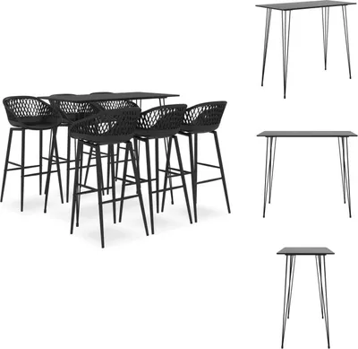 Produktbild von vidaXL 7-tlg. Bar-Set Schwarz -  Essgruppen