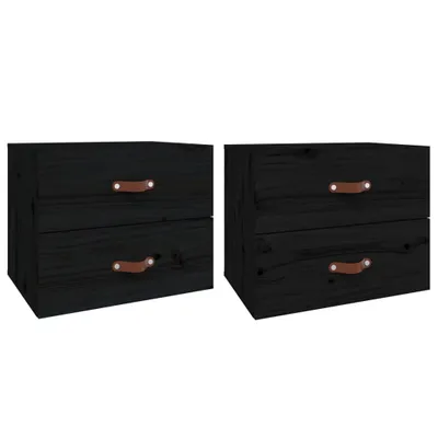 Produktbild von vidaXL Wand-Nachttische 2 Stk. Schwarz 50x36x40 cm