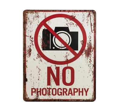 Produktbild von Blechschild NO PHOTOGRAPHY Dekoschild Fotografieren verboten Antik-Stil 25x20cm