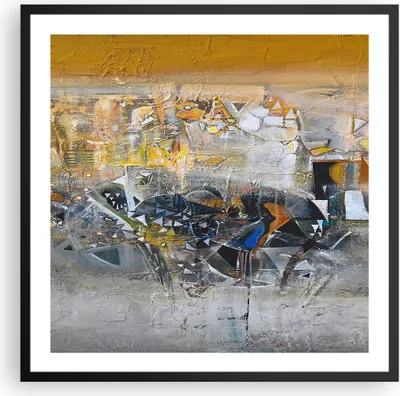 Produktbild von Gerahmtes Poster - Schwarzer Rahmen - Abstraktion modern - 60x60 cm - Wand Bild - Wanddeko - Wandbilder - Kunstposter - Wandposter - Bilderrahmen - Bilder - Kunstdruck - Wandbild - P2BAC60x60-4001
