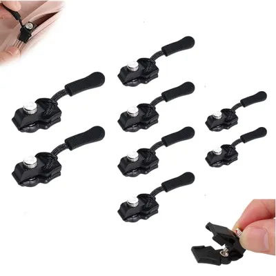 Produktbild von Reißverschluss-Reparaturset 8-teilig – 3 Größen – Ersatzreißverschluss - Ersatz-Zipper für Koffer, Rucksäcke, Jacken & Taschen – Reißverschluss