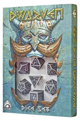 Obrázek produktu pro Sada 7 RPG kostek - trpasličí - šedo černé