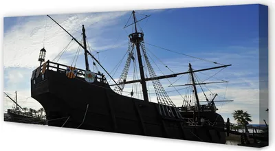 Produktbild von Leinwandbild 125x50 Wandkunst Das Schiff Himmel