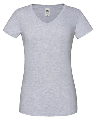 Obrázok produktu pre Fruit of the Loom – Dámske tričko „Iconic“ s výstrihom do V FK2428 (L) (šedá melírovaná)