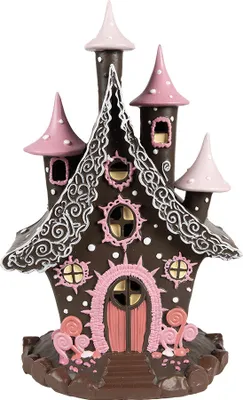 Produktbild von Clayre & Eef Lebkuchenhaus mit LED 16x13x26 cm Braun Rosa Polyresin
