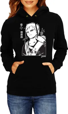 Obrázek produktu pro Dámská Mikina S Kapucí Japan Manga Comics Anime Naruto Gaara 01 Var-044, Lady S / Černá