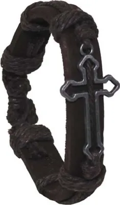 Produktbild von Armband, "Kreuz", Leder, braun