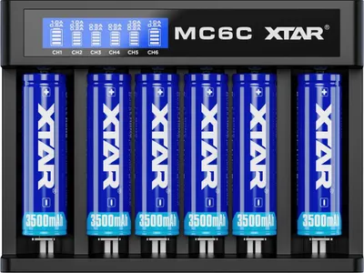 Zdjęcie produktu dla Ładowarka do akumulatorów cylindrycznych Li-ion 18650 Xtar MC6C