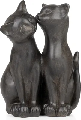 Image de Décoration Figure Couple de chats noirs 17 cm de hauteur Couple de chats Chat Déco