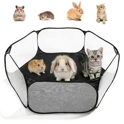 Image de Parc pliable pour petits animaux, fabriqué en filet, cage portable