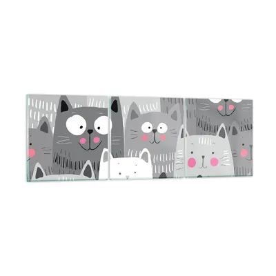 Produktbild von Bilder auf glas - Kittys Tiere Illustration - 150x50cm - Glasbilder - Wandbilder - Kunstdruck - zum Aufhängen bereit - Wanddekoration aus Glas - Glas Bilder - Wandbild auf Glas - GCA150x50-2890