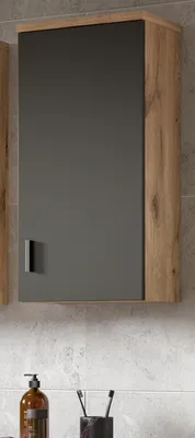 Produktbild von Badezimmer Hängeschrank "Oderzo" Eiche und grau Badschrank 37 x 75 cm Soft-Close