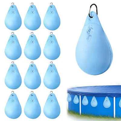 Imagen del producto de Bolsas de agua para cubiertas de piscina - 12 unidades, 34,3 x 23,8 cm, transparentes