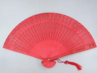 Produktbild von Sandelholzfächer 18 cm Handfächer SANDALWOOD FAN Fächer Sandelholz / ROT
