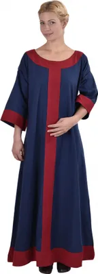 Immagine prodotto di Abito medievale Gudrun, blu/rosso - Abito vichingo Abito medievale vichingo LARP costumi donna taglia: M
