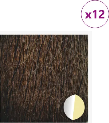 Image de Couverture de vis auto-adhésive 12 pcs Chêne brun Ø 20 x 0,5 mm