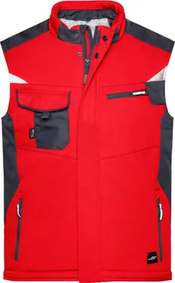 Produktbild von James & Nicholson Professionelle Softshellweste mit Innenfutter JN825 Gr. XS red/black