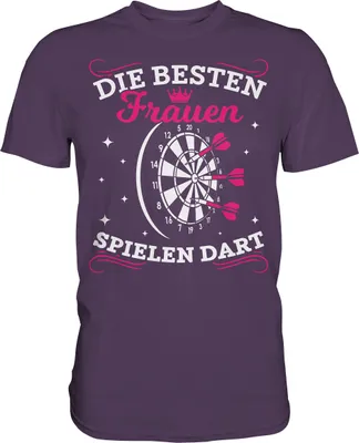 Produktbild von Frauen sind die Besten Dartspieler Frau Dart Spruch T-Shirt – Urban Purple / M