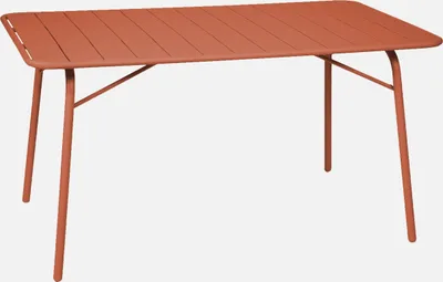 Produktbild von sweeek - Klappbarer Gartentisch aus Stahl für 6 Personen - Terrakotta