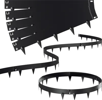 Produktbild von Clanmacy Rasenkante Schnecken Abwehr Verzinkt Blumenzaun Trennrand Gartenumrandung Stahl 100x18cm 5m Schwarz