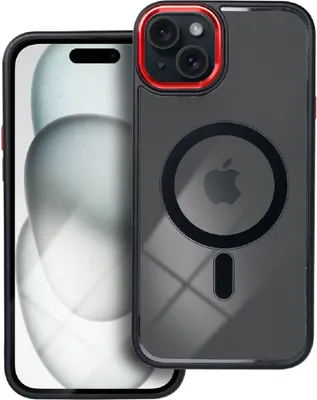 Produktbild von Color Edge Mag Cover kompatibel mit Mag Safe für iPhone 15 Pro Schwarz/Rot